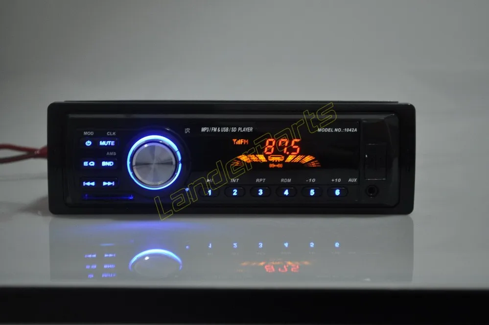 Новое поступление 12 в автомобильный Радио плеер FM MP3 автомобильный аудио с USB SD слот MP3 WMA WAV forma музыка с пультом дистанционного управления 1 DIN 1042A