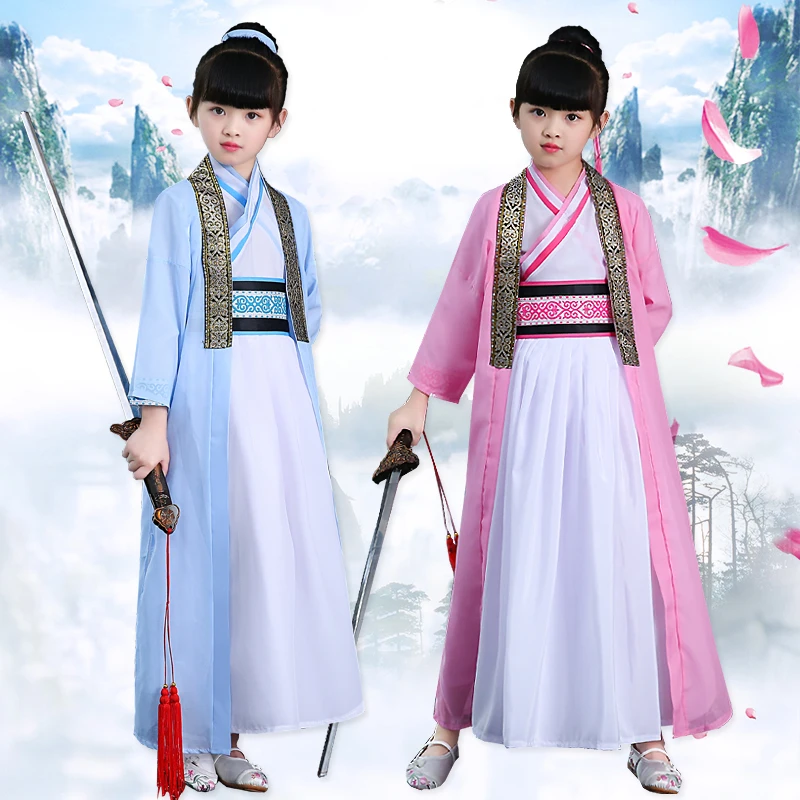 Hanfu National Costume Ancient Chinese Fairy Cosplay Costumes Children Girls Traditional Clothing for Stage Dress |