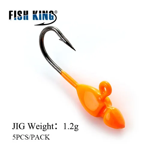 Рыболовный крючок FISH KING, 5 шт./лот, из высокоуглеродистой стали, опрокидывающиеся одиночные крючки, 1,0 г, 1,2 г, 1,7 г, приманки из свинца, наживка на крючок - Цвет: 103-1.2g-009