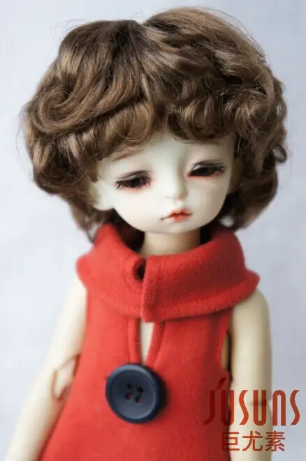 JD219 1/6 YOSD кукла парик Синтетический мохеровый парик 6-7 дюймов Купидон BJD волосы куклы аксессуары - Цвет: Dark brown