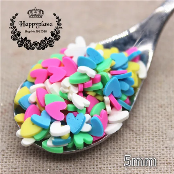 heart 30g 30 г смешанные цвета Полимерная глина сердце/звезда/цветок/лук/снежинка/круглый/кости ломтик/гранулированный для телефона чехол/хлеб крошки DIY - Цвет: heart 30g