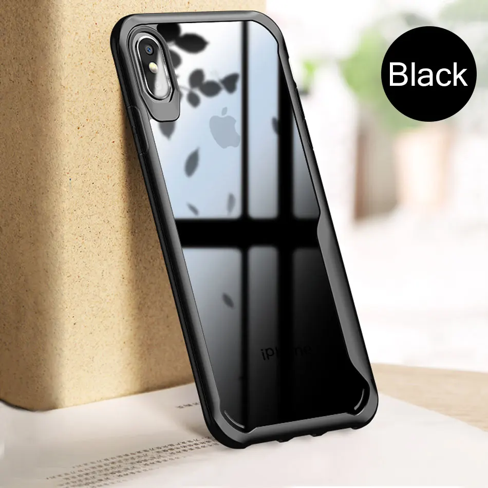 Силиконовый противоударный чехол на айфон IPhone 6 6s 7 8 XR XS Max X роскошное стекло чехол для IPhone 6 6s 7 8 плюс XS XR чехол - Цвет: Black