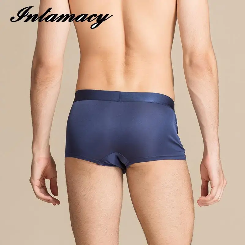 Мужские боксеры из 100% натурального шелка удобные шорты на талии сексуальные с
