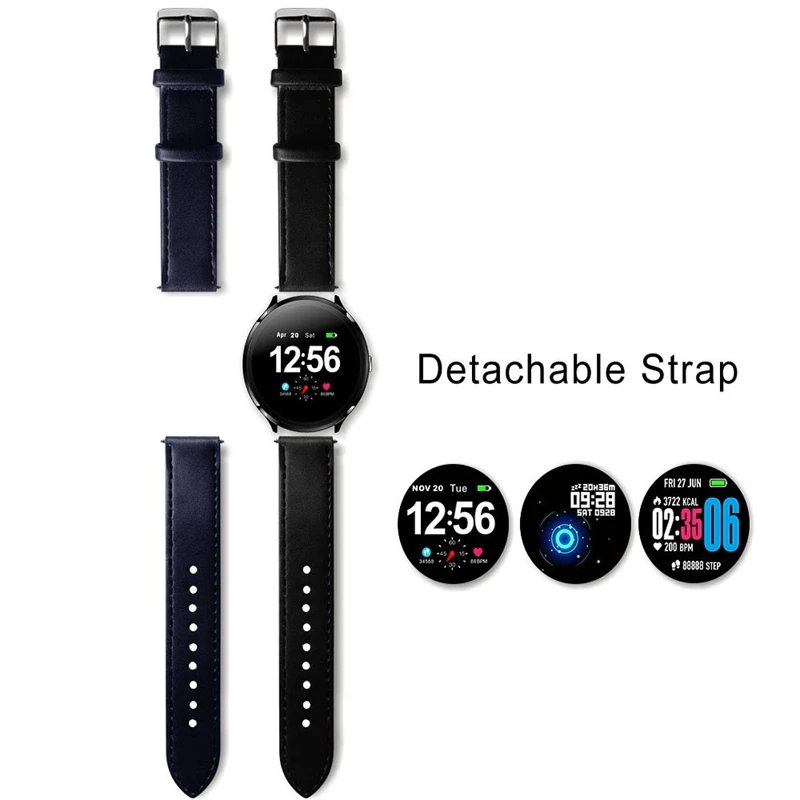 Kospet V12 Smartwatch мониторинг кислорода в крови/пульс/дыхательный свет/закаленное стекло кожаные Смарт-часы водонепроницаемые