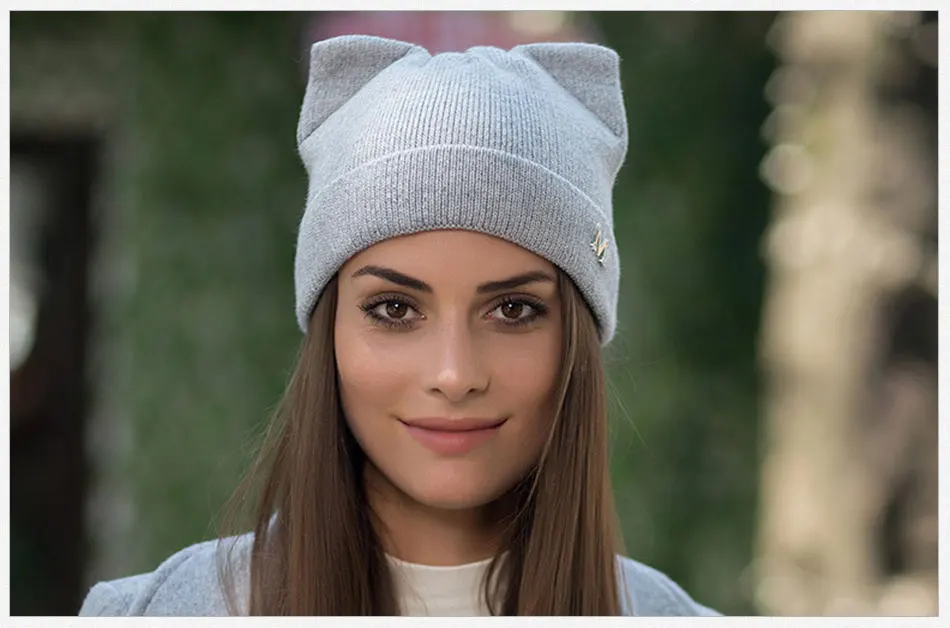 Зимняя женская шапка Skullies Beanies Милая шапка для девочек Осенняя шапочка-бини шапка s теплая шапка женская Повседневная шапка