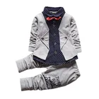 Комплект одежды, модная классическая Куртка для мальчиков и девочек, пальто + штаны, галстук-бабочка, аксессуары От 1 до 4 лет, детская одежда высокого качества