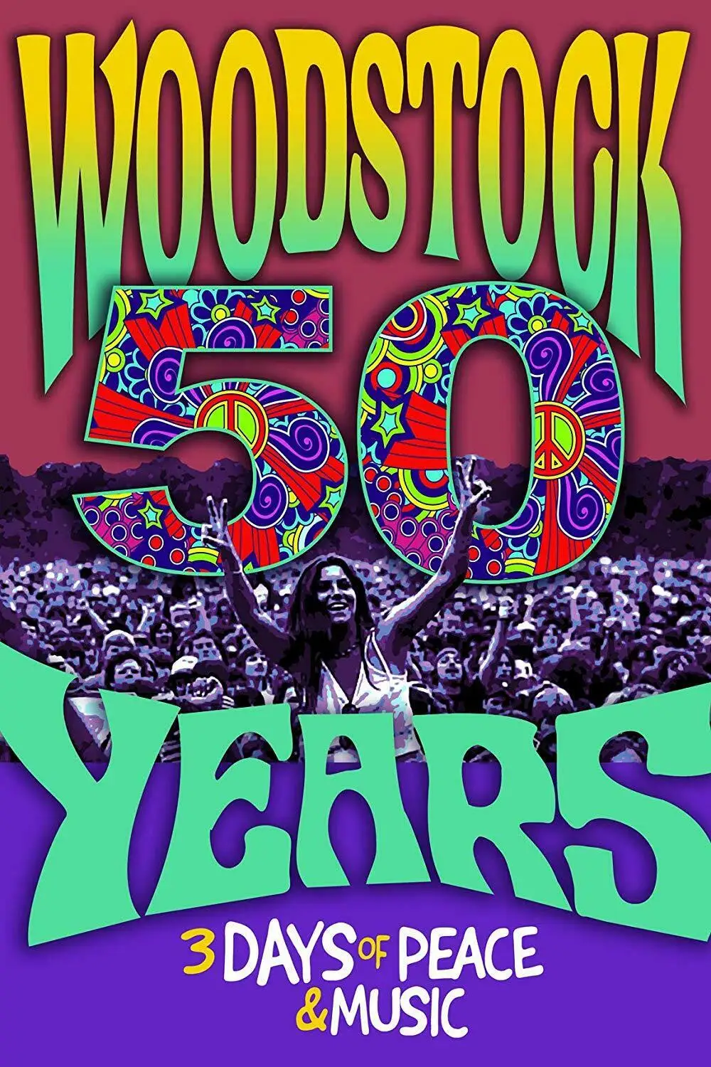 WOODSTOCK 50TH и юбилей из шелка постер декоративная стена краска 24x36inch|Рисование