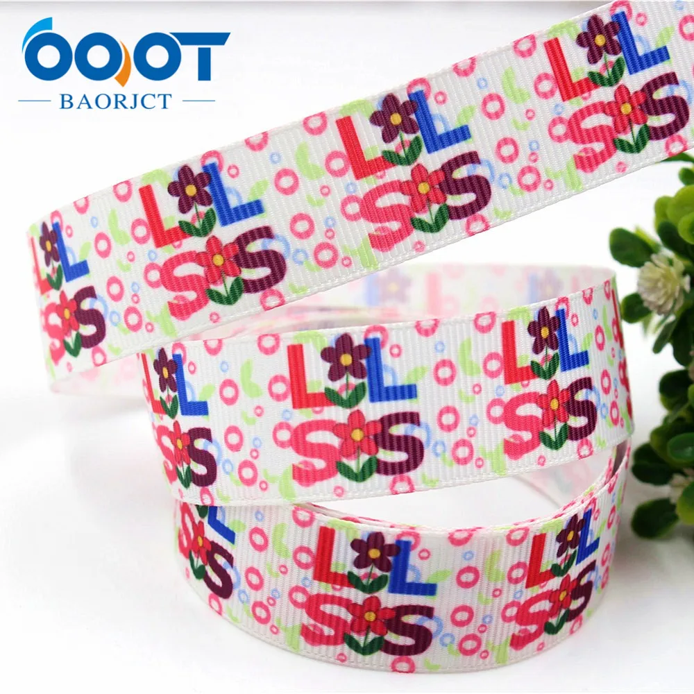 176034 22 мм мультфильм печатных grosgrain ленты Аксессуары для одежды аксессуары волос