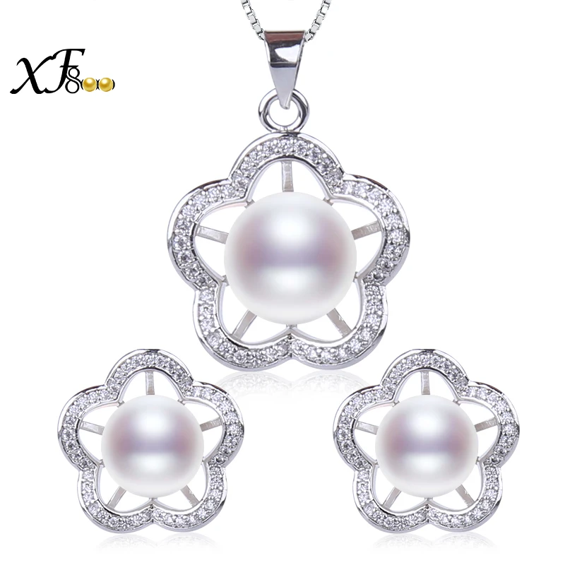 [XF800] набор украшений из натурального жемчуга ожерелье с подвеской пресноводного