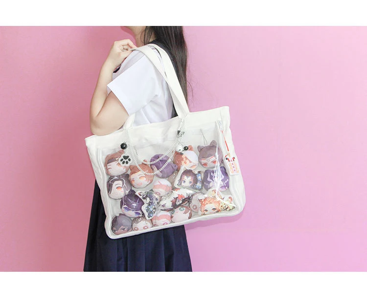 Японский Wego Ita сумка Kawaii прозрачное окно Лолита Холщовая Сумка сумка на плечо карамельный цвет прекрасный Itabag