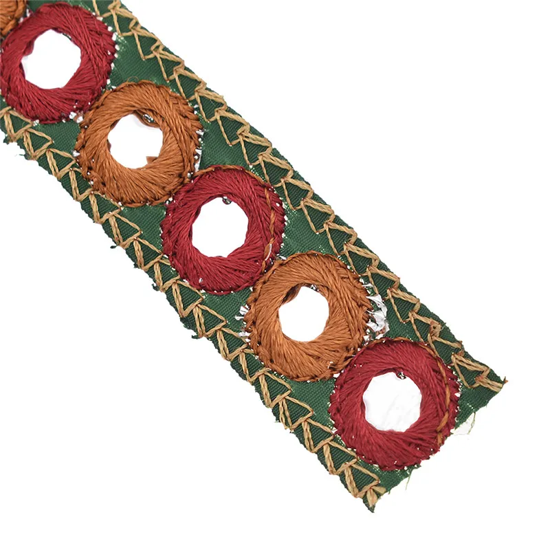 Она любит 1 ярд/лот майка с вышивкой в этническом зеркало кружевной отделкой 2 см