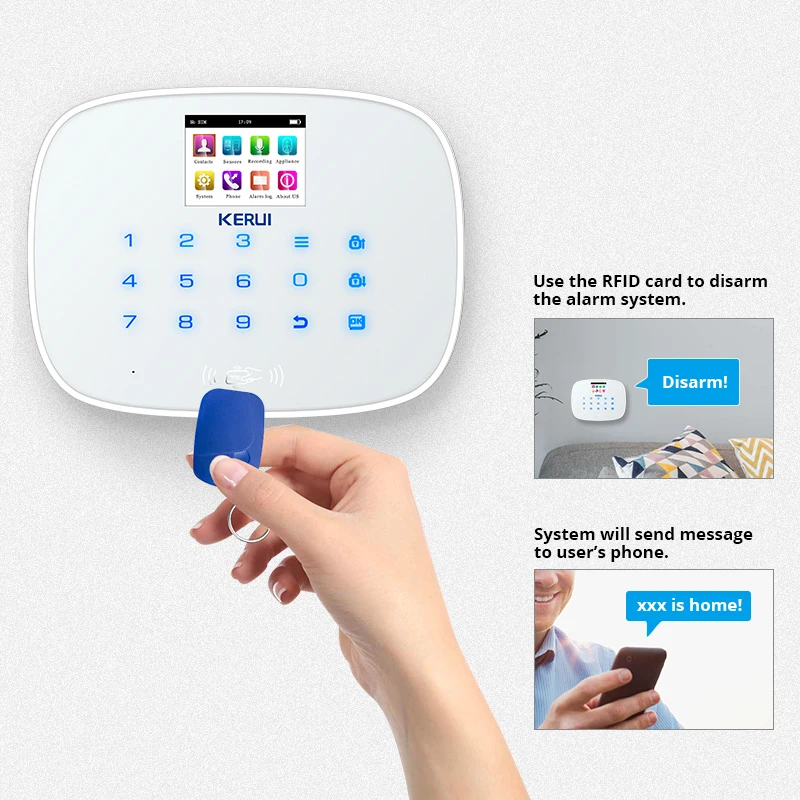 KERUI W19 Проводная GSM охранная домашняя сигнализация Беспроводная для офиса наборы