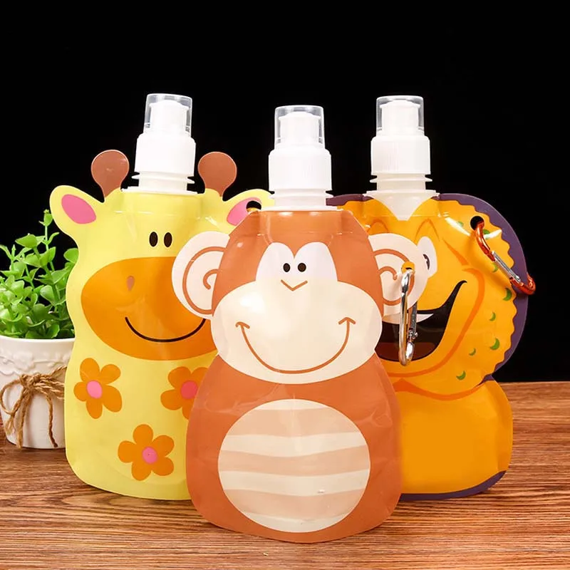 Экологичные Детские Портативные складные многоразовые бутылки для воды 350 мл с