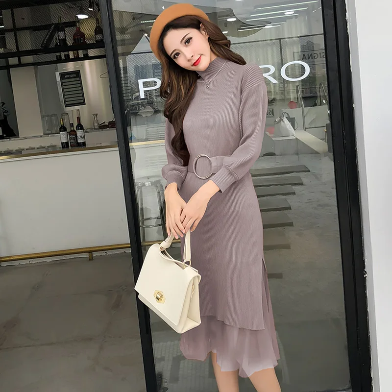 2019 Новые Модные Женская взрослая одежда Кружева осенние и зимние Высокий