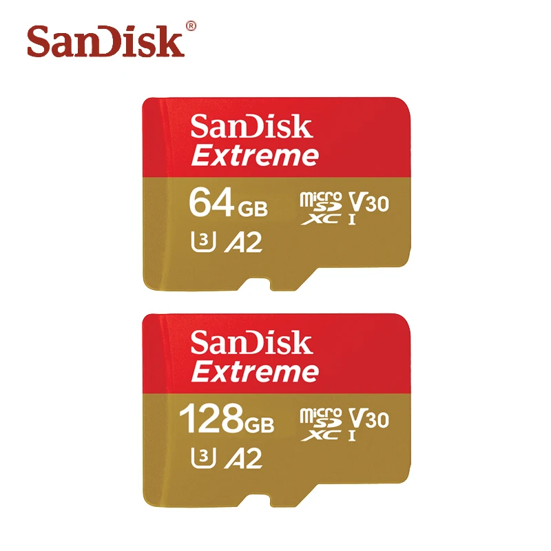 Двойной Флеш накопитель SanDisk Extreme карты памяти 64 ГБ Micro SD карта 128GB флэш UHD 3D 4K видео
