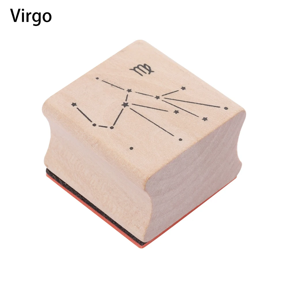 Virgo 1 шт. 12 созвездий Деревянный Штамп для скрапбукинга/свадебные пригласительные открытки Декор DIY ручной работы - Цвет: Virgo