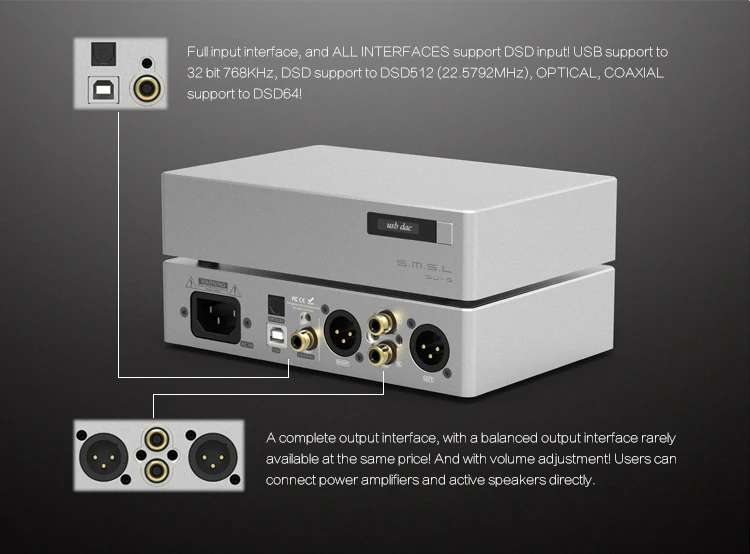 SMSL SU-8 ES9038Q2M* 2 32bit/768 кГц DSD512 DAC USB/оптический/коаксиальный Su8 декодер