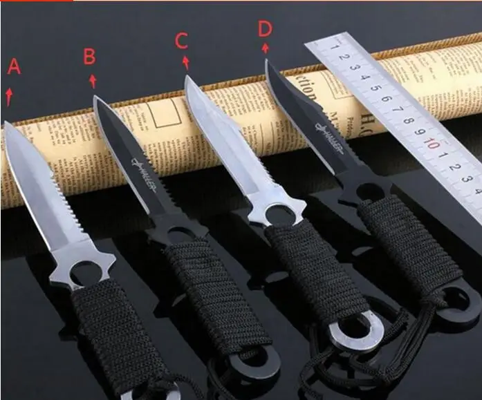 Новый Ножи Нержавеющая сталь Дайвинг прямой Открытый выживания Отдых на природе