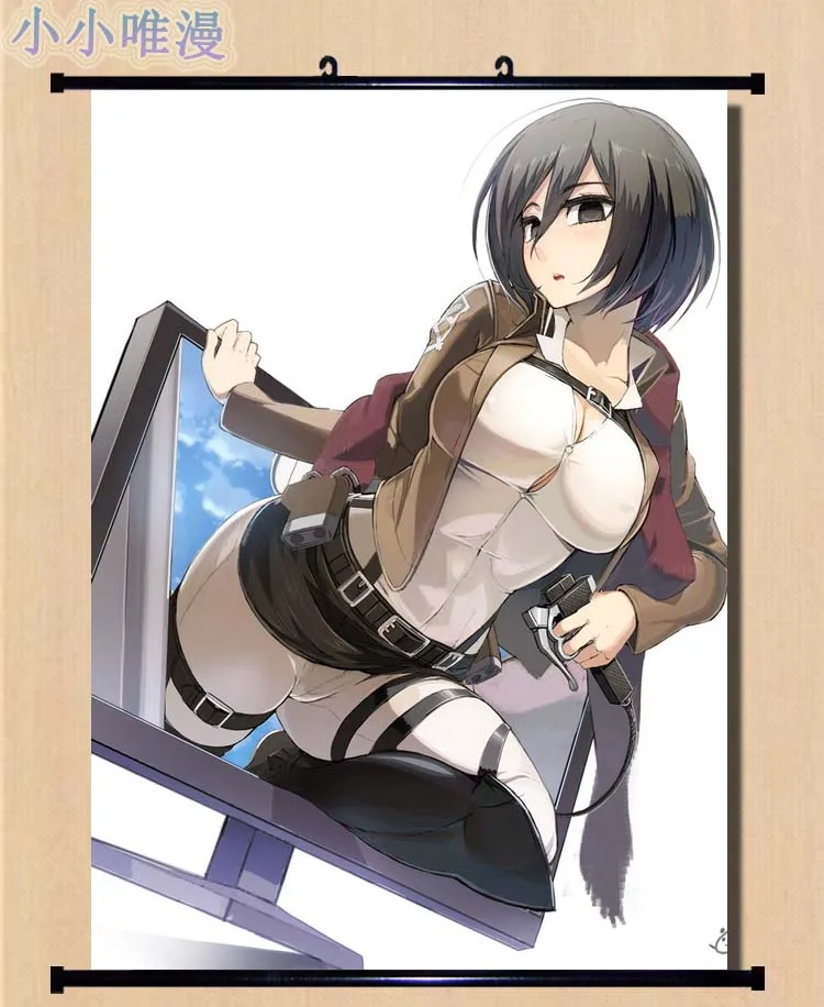 Японское декоративное изображение аниме атака на Титанов Shingeki no Kyojin Mikasa Ackerman & Eren