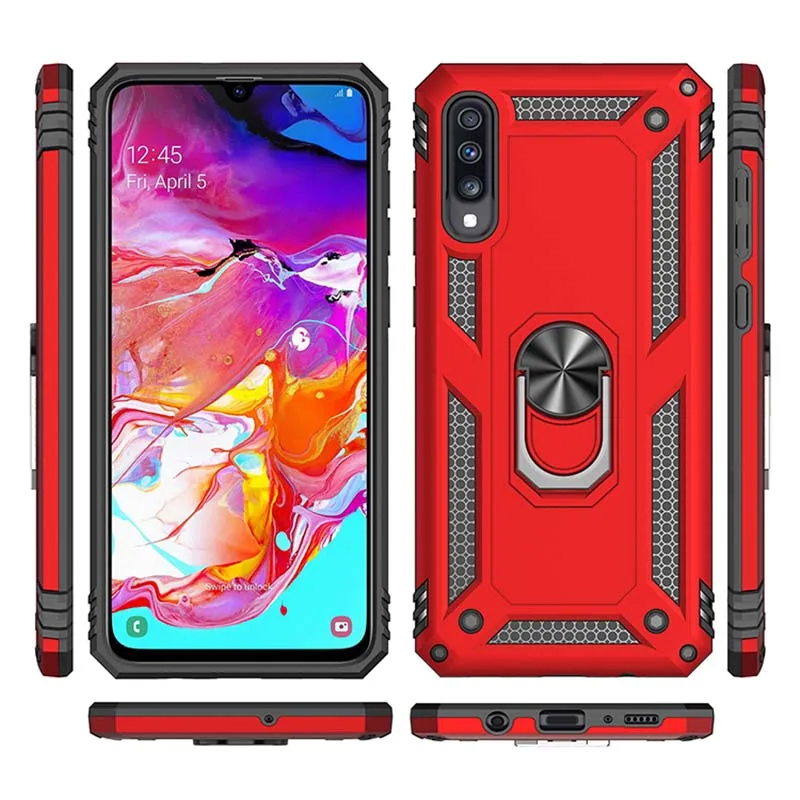 Car Mounted Armor Case For Samsung Galaxy A20e A 10 20 30 40 50 70 S Shockproof Ring Buckle Stand Soft TPU+ Hard PC Case Cover