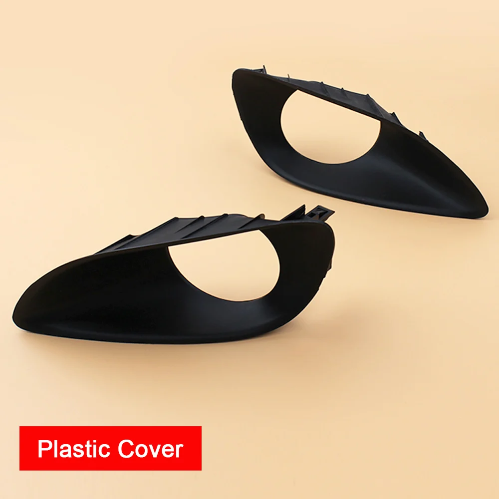 Plastic Cover 1 пара противотуманных фар в сборе, противотуманный светильник, хромированная крышка и кнопка включения проводов для Toyota Yaris Sedan/Belta 2006-2011 Vios 2007-2011 - Цвет: Plastic Cover
