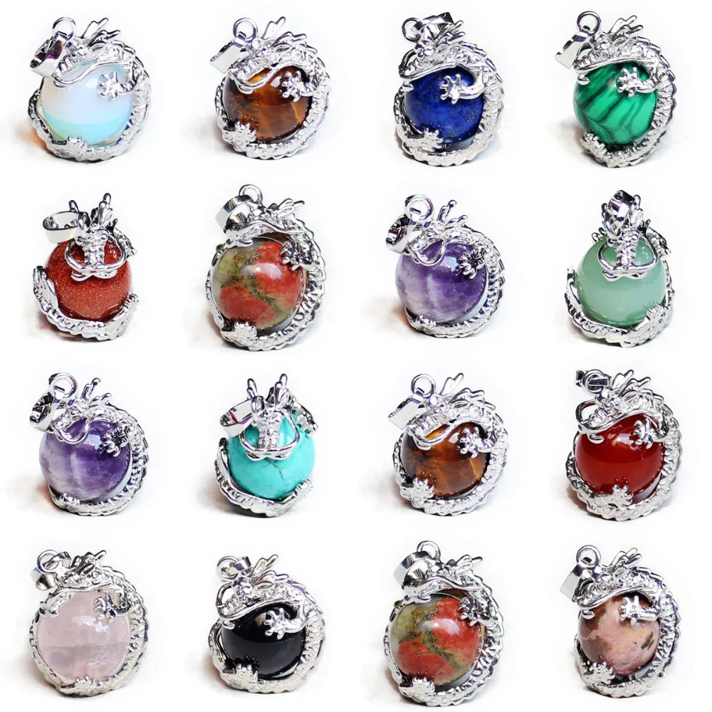 Дракон драгоценный камень целебная точка чакры Кулон ювелирные изделия Бусы для