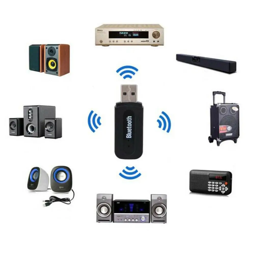 Портативный AUX к USB беспроводной Bluetooth аудио стерео автомобильный музыкальный приемник адаптер(с 3,5 мм аудио кабель