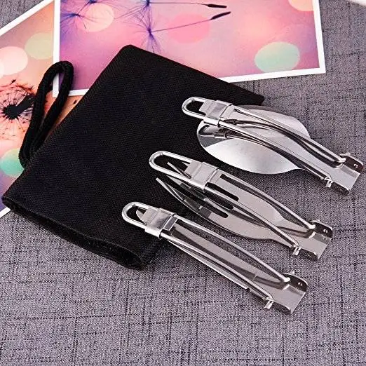 3 шт. походная посуда для пикника Столовые приборы из нержавеющей стали складные