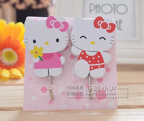 Kawaii Kitty Cat деревянный крючок настенный шкаф вешалка для дома. Дверные Крючки для кухни и ванной Органайзер для сумок одежды