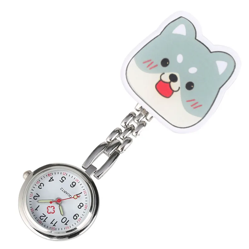 Reloj Mujer, Мультяшные леопардовые украшения "кошки", часы медсестры для женщин, кварцевые карманные часы, ретро светящиеся функциональные Подвесные часы