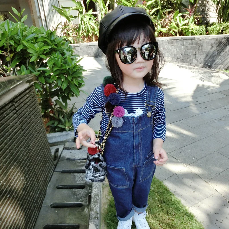 Весенние джинсы 2019 для мальчиков и девочек детский джинсовый нагрудник на молнии