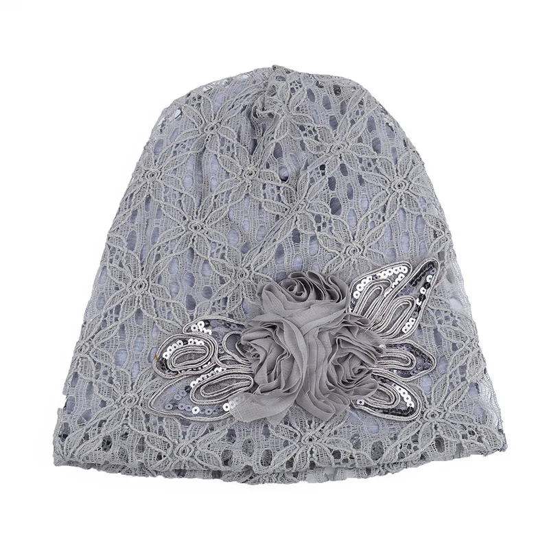 Модный тюрбан шапки для женщин кружево Hollw Beanie кепки зимние вязаные Skullies кепки s цветок Женские повседневные бабочки шапочки