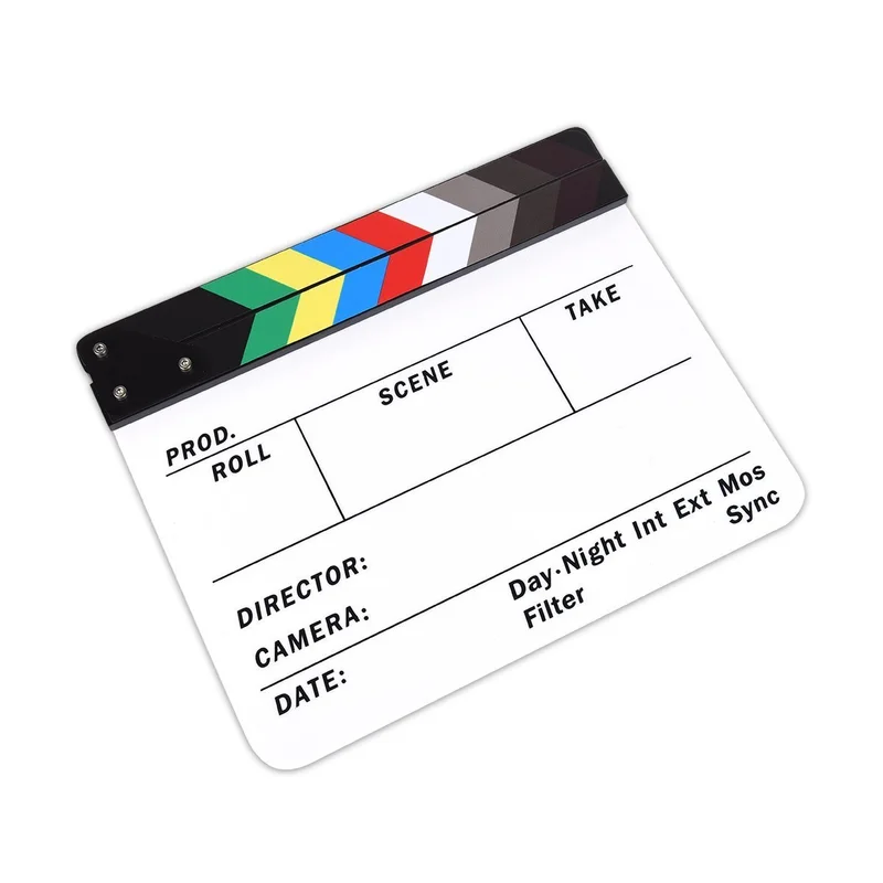 Professional Studio Camera Photography Video Acrylic Dry Erase Director Film Clapboard Clapperboard (9.85x11.8 inch) | Электроника