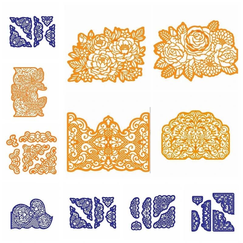 

Lace Edge Frame Metal Cutting Dies Stencils For DIY Scrapbooking Decorative Embossing Cards Handcraft Die Cut Template New 2019