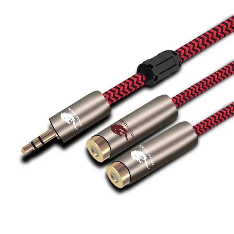 Hi end аудио кабель Mini Jack 3 5 мм на 2 RCA разъема для наушников мобильных ПК