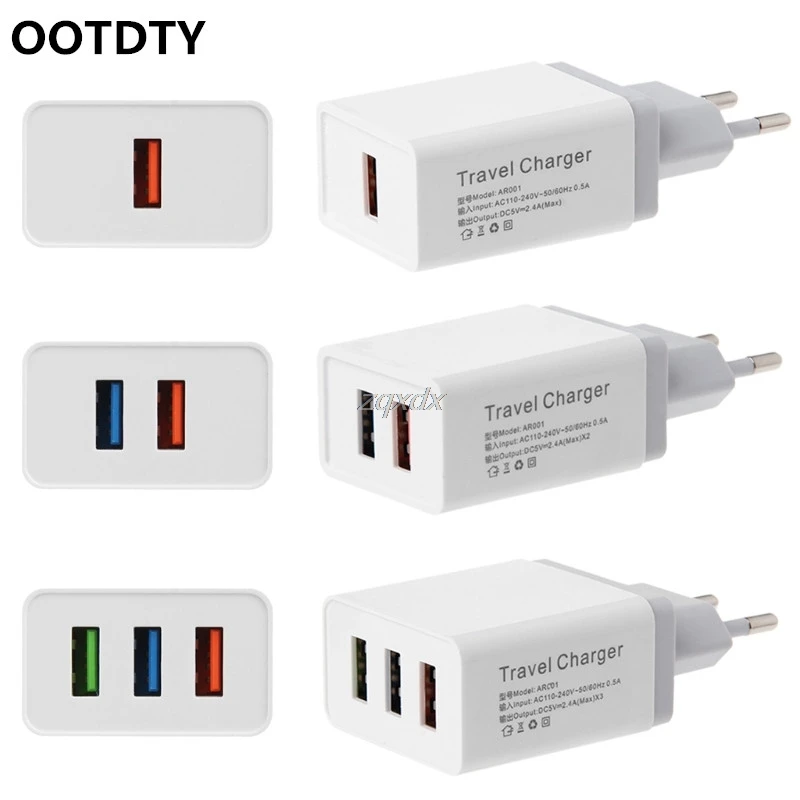 1 2 3 USB порта 5 в 4 А дорожное зарядное устройство адаптер питания европейская вилка
