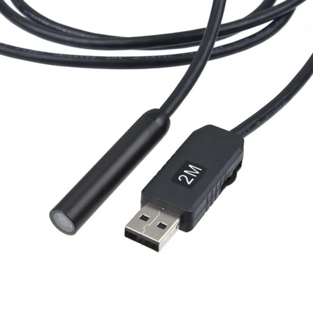 2 м 4 светодиода 10 мм объектив HD 480P CMOS IP67 водонепроницаемый USB эндоскоп Труба инспекционная Камера Эндоскоп змея трубка для Android телефон ПК