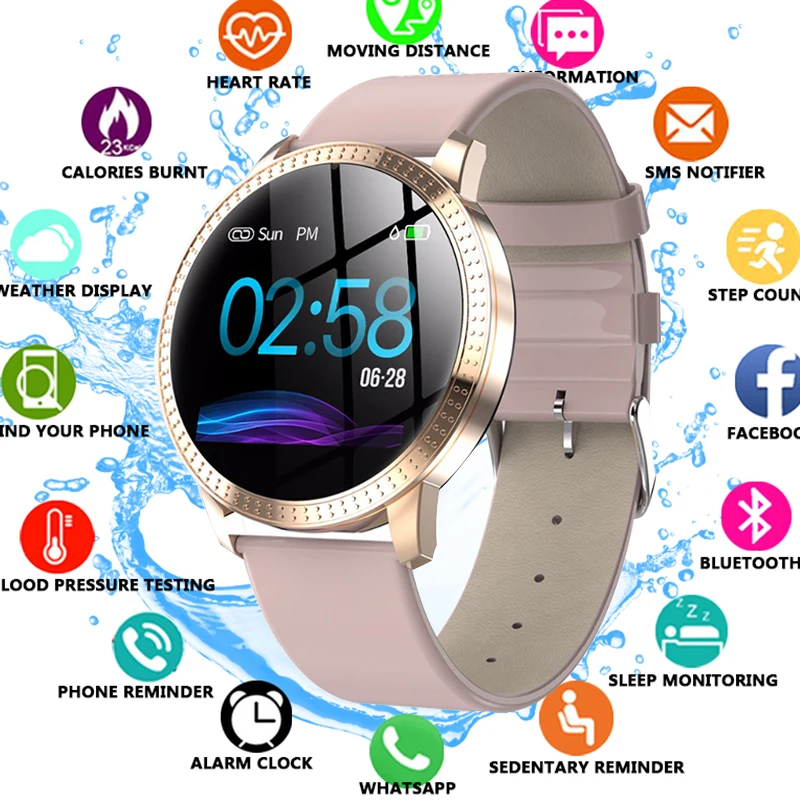 2019 Новый CF18 модные часы Smart Watch круглый экранные Водонепроницаемый Для мужчин