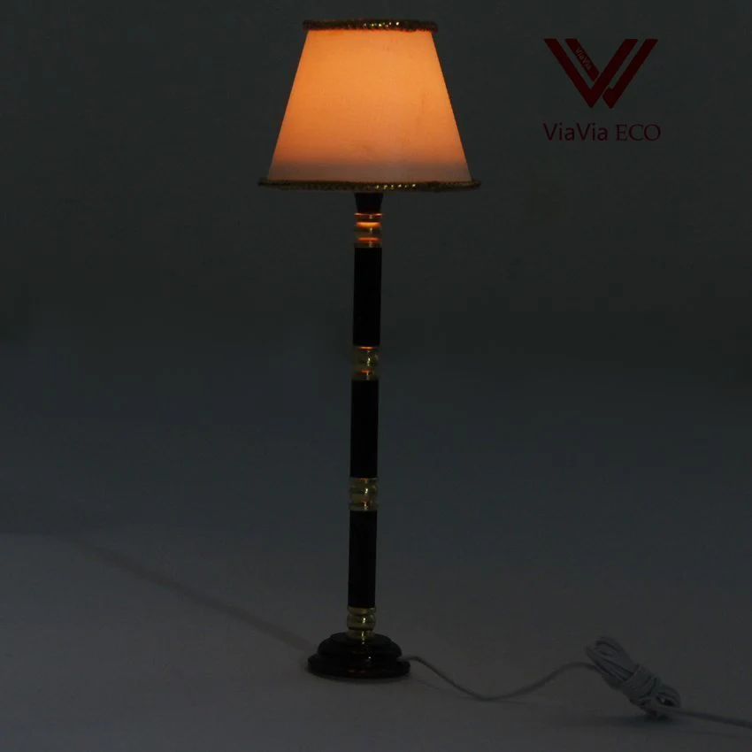 1:12 Dollhouse Miniature Fringed Floor Lamp Light LED Warm Lighting | Игрушки и хобби
