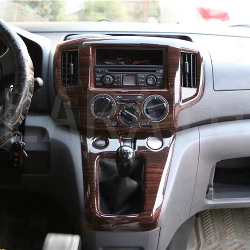 Для Nissan nv200 2010 2011 цвет красного дерева/углеродное волокно консоль переключения передач Панель передачи крышка отделка интерьера аксессуары 2 шт