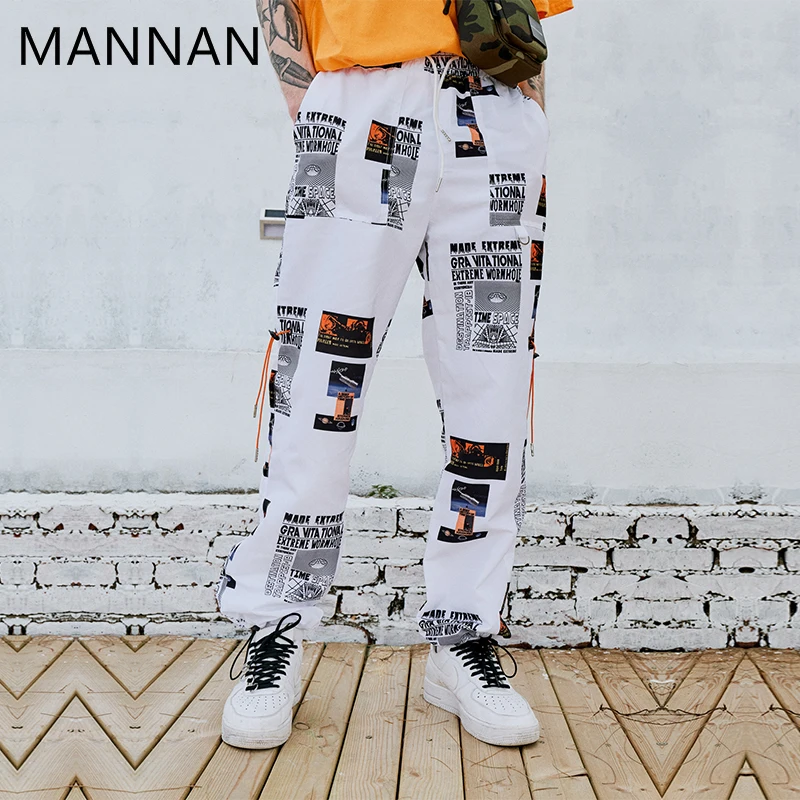 MANNAN/осень, хип-хоп штаны, принт со звездой, мужские спортивные штаны Harajuku, уличные бегуны, модные повседневные спортивные брюки