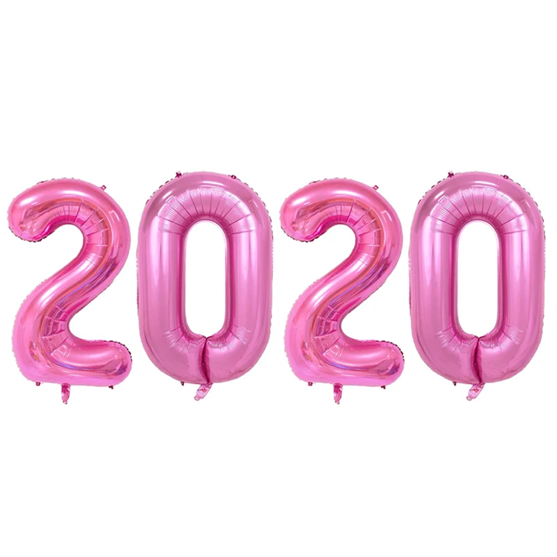 4pcs Number Foil Balloons 40inch Green Silver Digit Air Balloons Christmas Decoration Happy New Year Globos Graduation