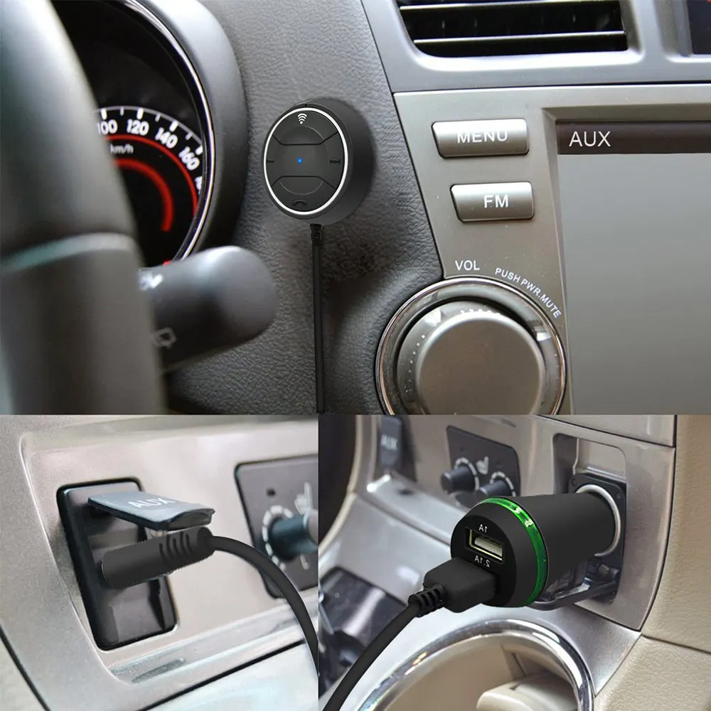 2.1A USB Автомобильное Зарядное устройство Bluetooth 4 0 Hands Free Car kit с NFC Функция + 3 5 мм AUX