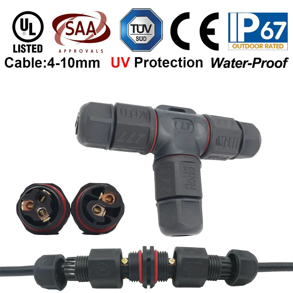 

10 шт. 2 3 Pin L20 водонепроницаемый разъем провода 15 а 300 В Кабельный разъем водонепроницаемый электрический терминал водонепроницаемый Кабель-...