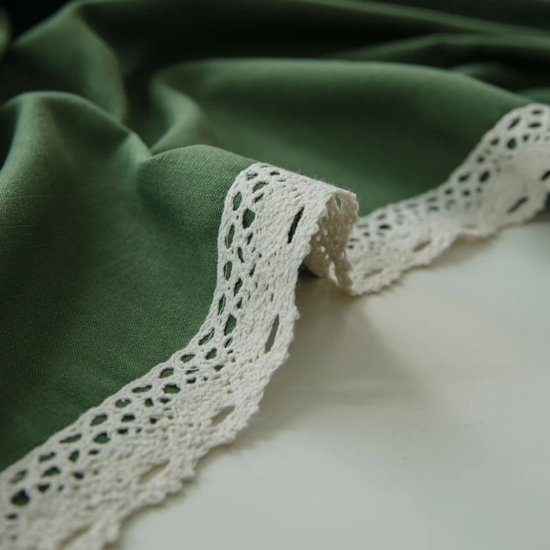 Green Solid Color White Lace Pattern Linen Waterproof Polyester Tablecloth Table Cover Decoration Rectangular Line Cloth | Дом и сад