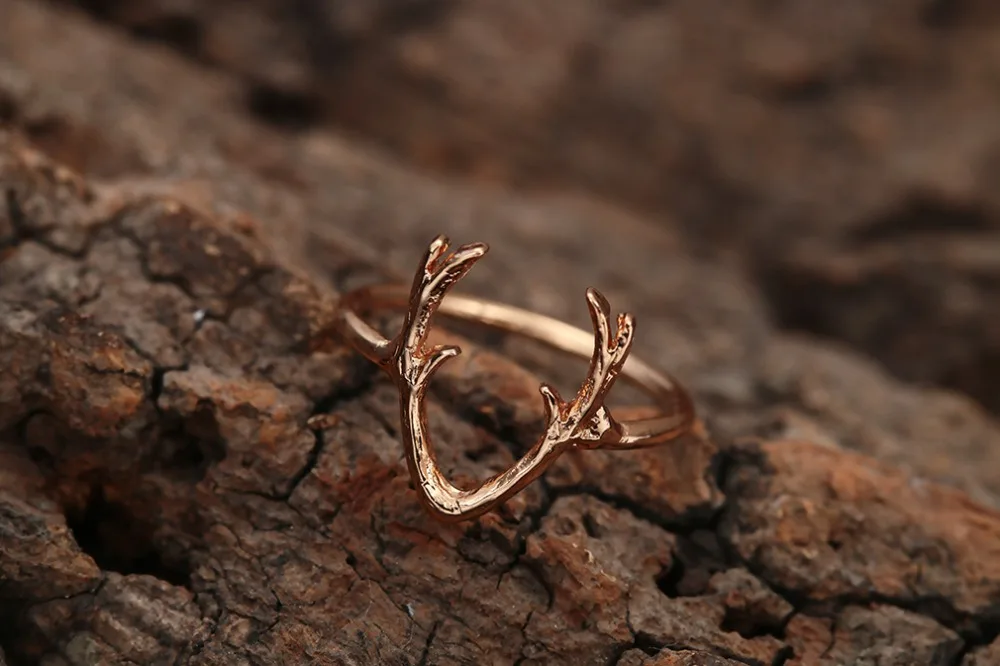 QIAMNI Animal Deer Rings for Women Arrow Antler Midi Knuckle Cute Jewelry Sets Lovely Girls Christmas Gift Necklace | Украшения и