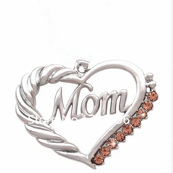 50 шт./партия родиевое покрытие мама сердце шарм сделай сам аксессуары для
