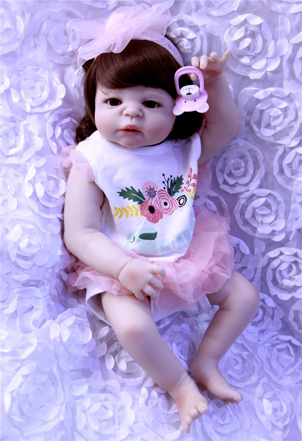 22 &quot55 см силиконовый Reborn Baby Doll Toy bonecas коллекционные куклы Моделирование bathe princess