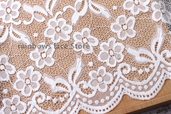 1 м/лот белый 40 см ширина эластичного нейлона кружевной отделкой для DIY аксессуары