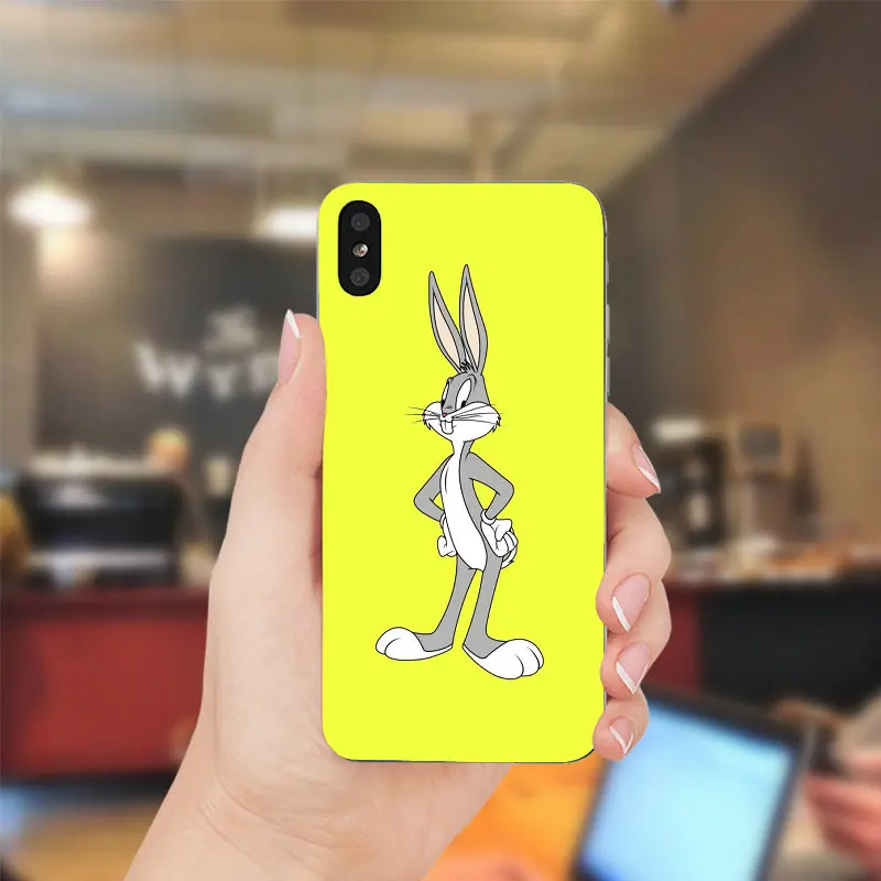 Милый кролик Tunes мягкие ТПУ Силиконовые случаи мобильного телефона для iPhone X XR XS Max